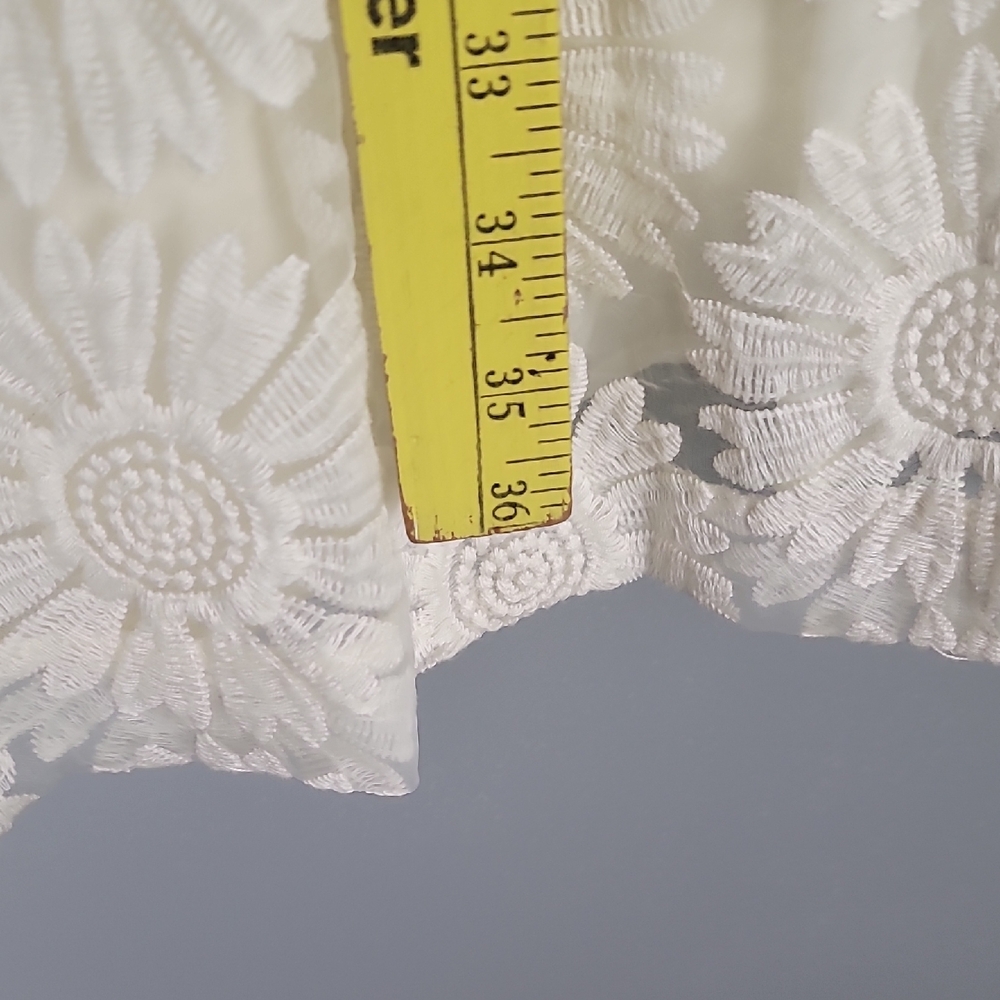 Banana Republic Cream Sheath Scoop Neck Lace Floral Embroidered Mini Dress - Picture 10 of 14